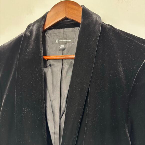 INC Velvet Blazer Shawl Collar Holiday Office Jacket Size L - Picture 5 of 11